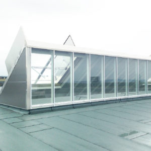 Nordlichtshed mit RWA Doppelklappe Typ Fumetica