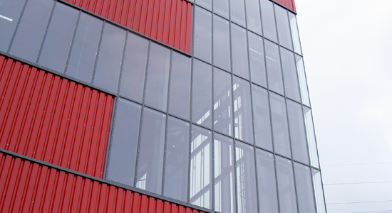 Fassadenverglasung, Pfostenriegelkonstruktion